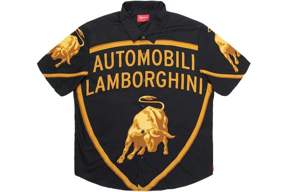 Supreme X Lamborghini Button Down Camp Cuban Shirt 