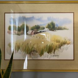 Water Color Painting, Farm Scene 