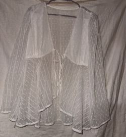 White Sheer Tie-Front Flowy Blouse