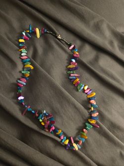 Multicolor Shell Chip Beaded Necklace