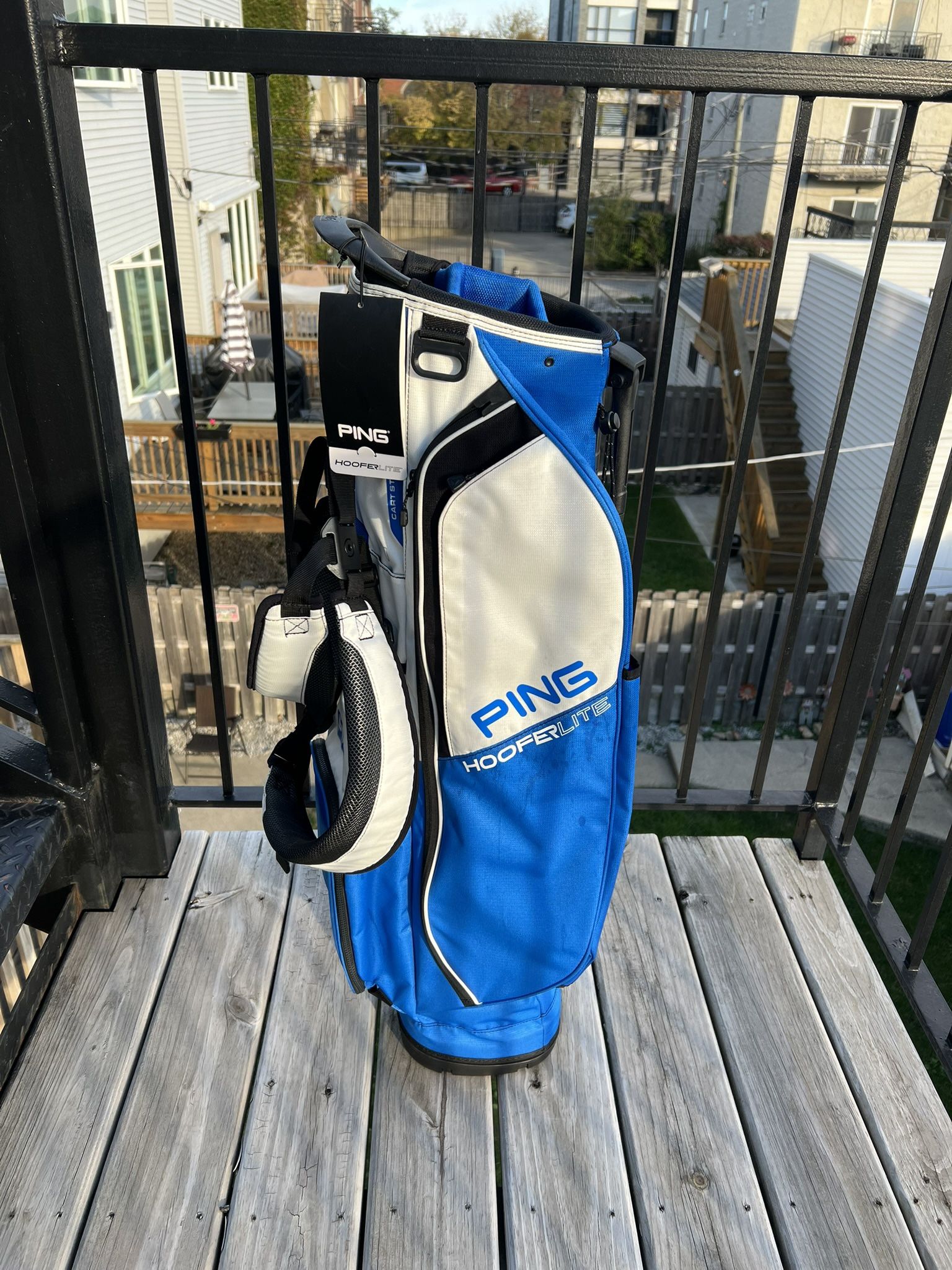 Brand New PING 2023 Hoofer Lite 4 Way Stand Bag Royal/White/Black Golf Bag