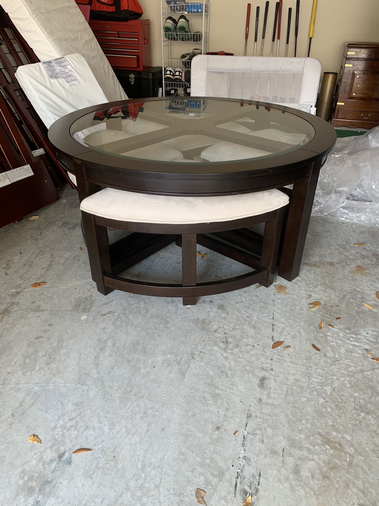 Pier 1 Brown Wood Coffee Table with Matching Side Table