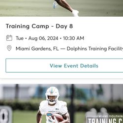 Miami Dolphins Training Camp Joint Practice August 7th 10 am Atlanta Falcons 