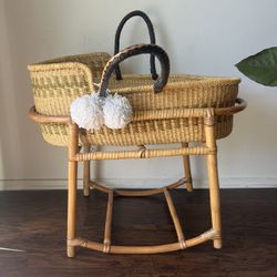 Plum + Sparrow Bassinet Basket & Design Dua Vintage Rocking Stand