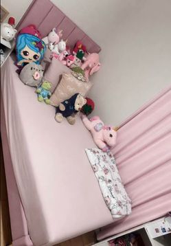 Pink twin size bed + mattress