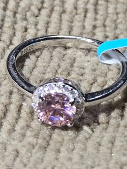 Size 7 Pink Sapphire 925 Moissanite