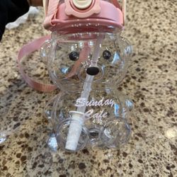 Bear Cup Plastic Sunday Café, Refillable, Bear, Cup