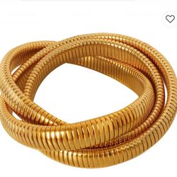 Very Pretty Swirl Bracelet, 18k Gold Plated. 3 In 1 . New