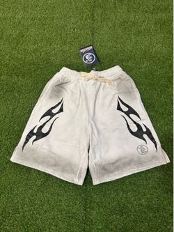 White & black flame shorts