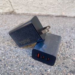 100W USB C Charger Block,2Pack 3-Port Fast USB C Charging Block Wall Charger Adapter Plug