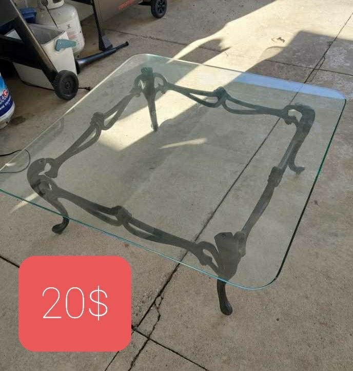 Glass Coffee Table 40" By 40" By 15" High