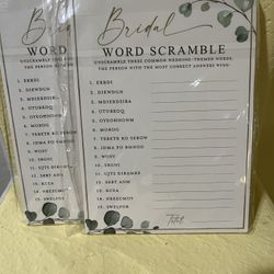 Bridal Shower Word Scramble