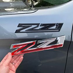 2pcs New Z71 Emblems Replacement for 2019-2021 Silverado 1(contact info removed) 3500 Decal Badge (contact info removed)5 Nameplate OEM (Black Red)