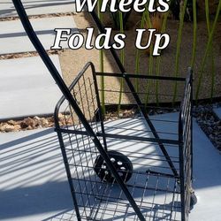 Fold Up Grocery Cart,  Front Swivel Wheels 
