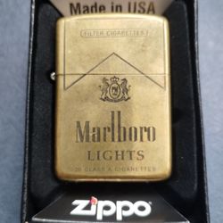 Zippo Brass Marlboro Lighter - New In Box - Unused - Made in USA