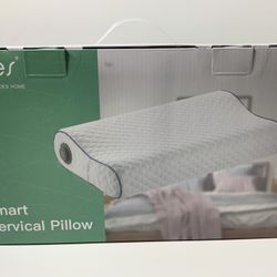 MOES HEALTH Heated Cervical Pillow for Neck Pain, Memory Foam Pillow for Pain Relief Sleeping, Neck Support 