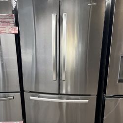 WHIRLPOOL FRENCH STYLE REFRIGERATOR WITH INDOOR WATER AND ICE DISPENSER 