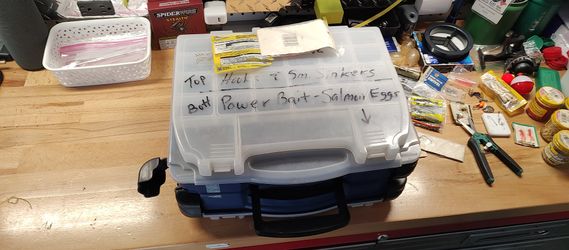 Portable Tackle Box Two Sides Extra Storage.