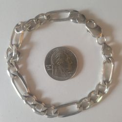 Men's Sterling Figaro Bracelet 9"