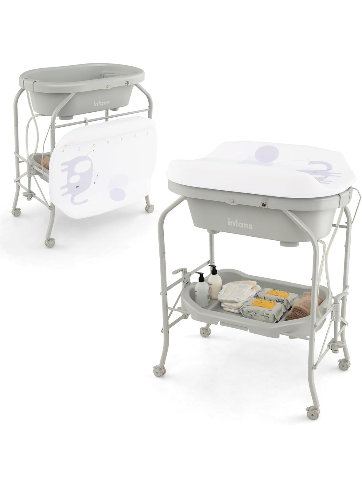 2 In 1 Baby Changing Table / Stand Bath Tub