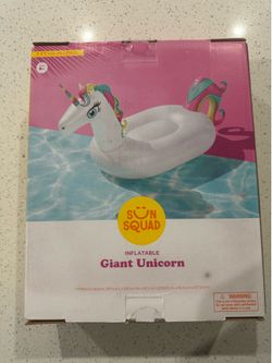 Sun Squad Giant Inflatable Unicorn Pool Float - 7ft - New in Box