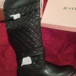 Brand New Wide Calf Boots Size 10 Black