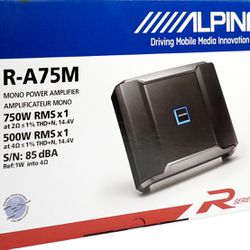 Alpine  RA-75 Monoblock Amplifier 750w RMS With A JL Audio 12W0v3 Subwoofer Enclosure 