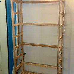 Bamboo Coat Rack With Shoe Shelves Storage