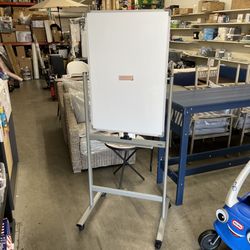 Lorell, LLR52567, Double-Sided Vertical Magnetic Whiteboard Easel