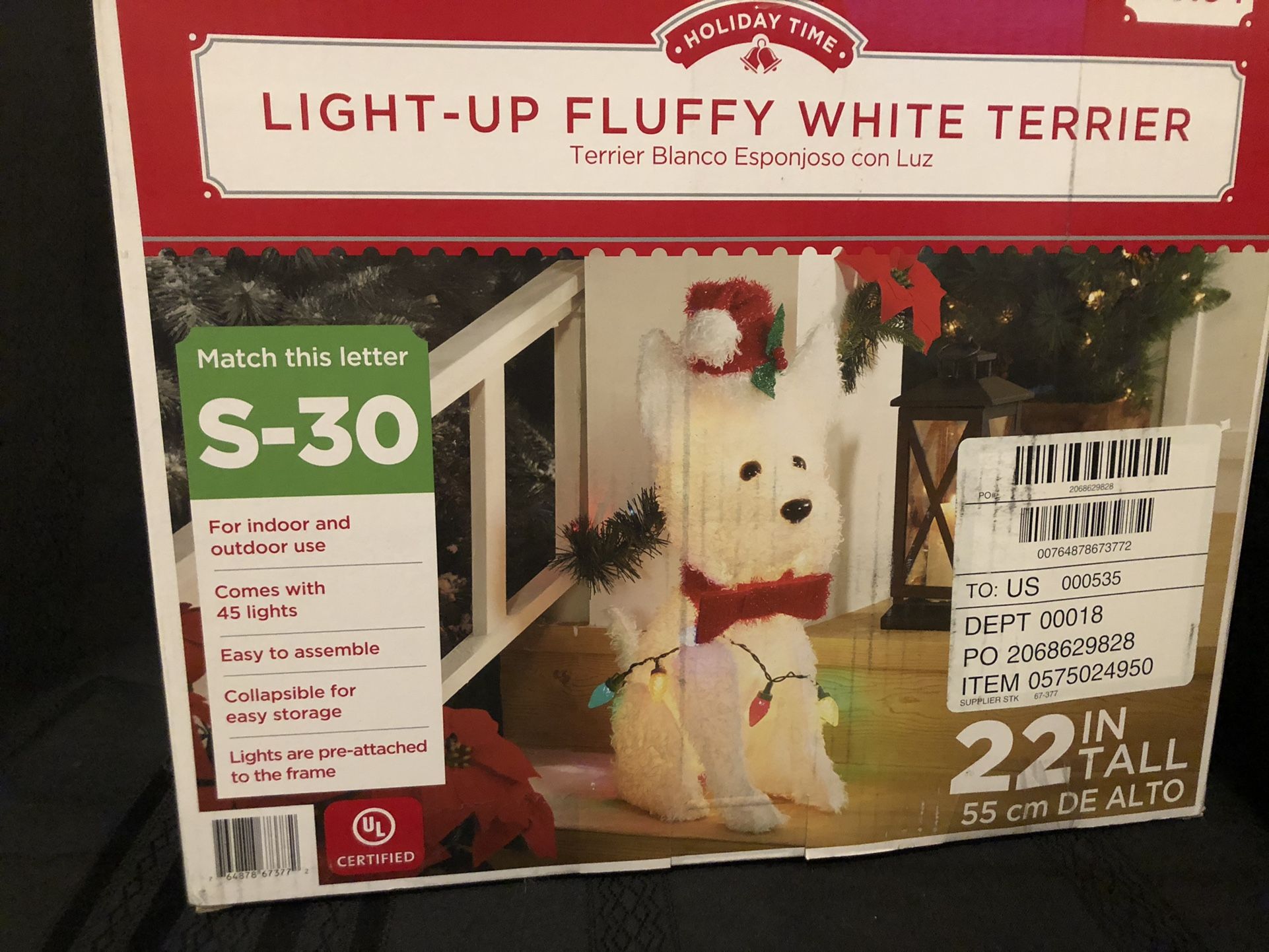 Christmas Light Up Puppy Terrier