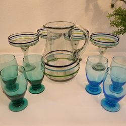 Glass Pitcher,  Margarita Glasses,  Desert Bowls,  Sugar Bowl 