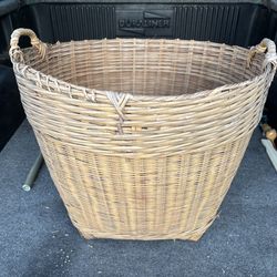 Vintage large bamboo basket large
