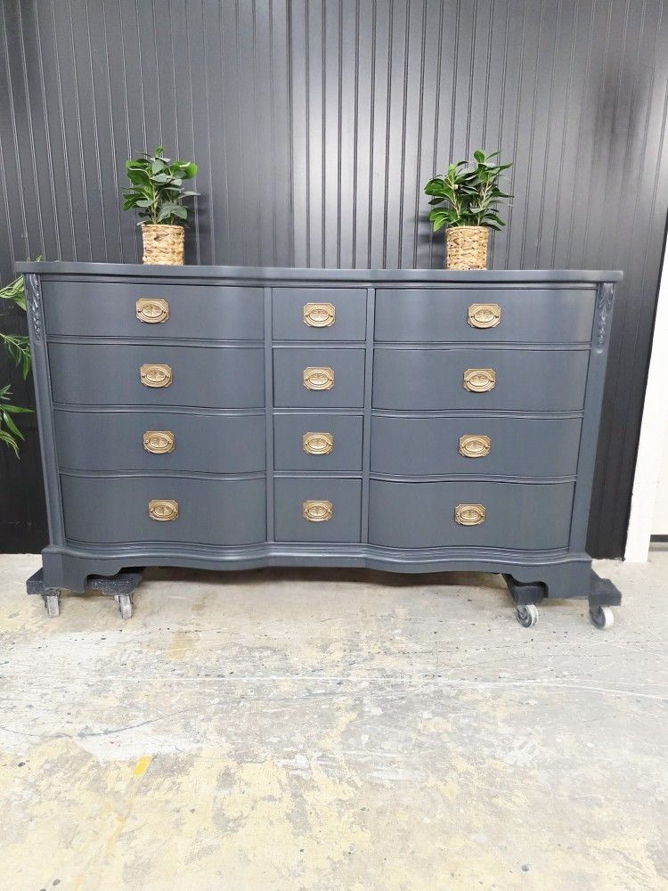 Solid Wood Refinished Dresser By Drexel 