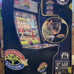 Arcade1Up Street Fighter II Arcade Cabinet With Riser New