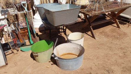 Metal Wash Tubs - For Country Farm Decorating - $15 to $20 Each