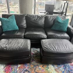 Couch With 2 Ottomans/matching 2 Chairs/peloton