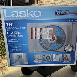 Lasko 16" Electrically Reversible Window Fan with Storm Guard With 2 FREE TOWER FANS!