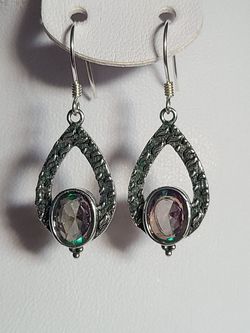 Beautiful mystic fire topaz silver s925 earrings