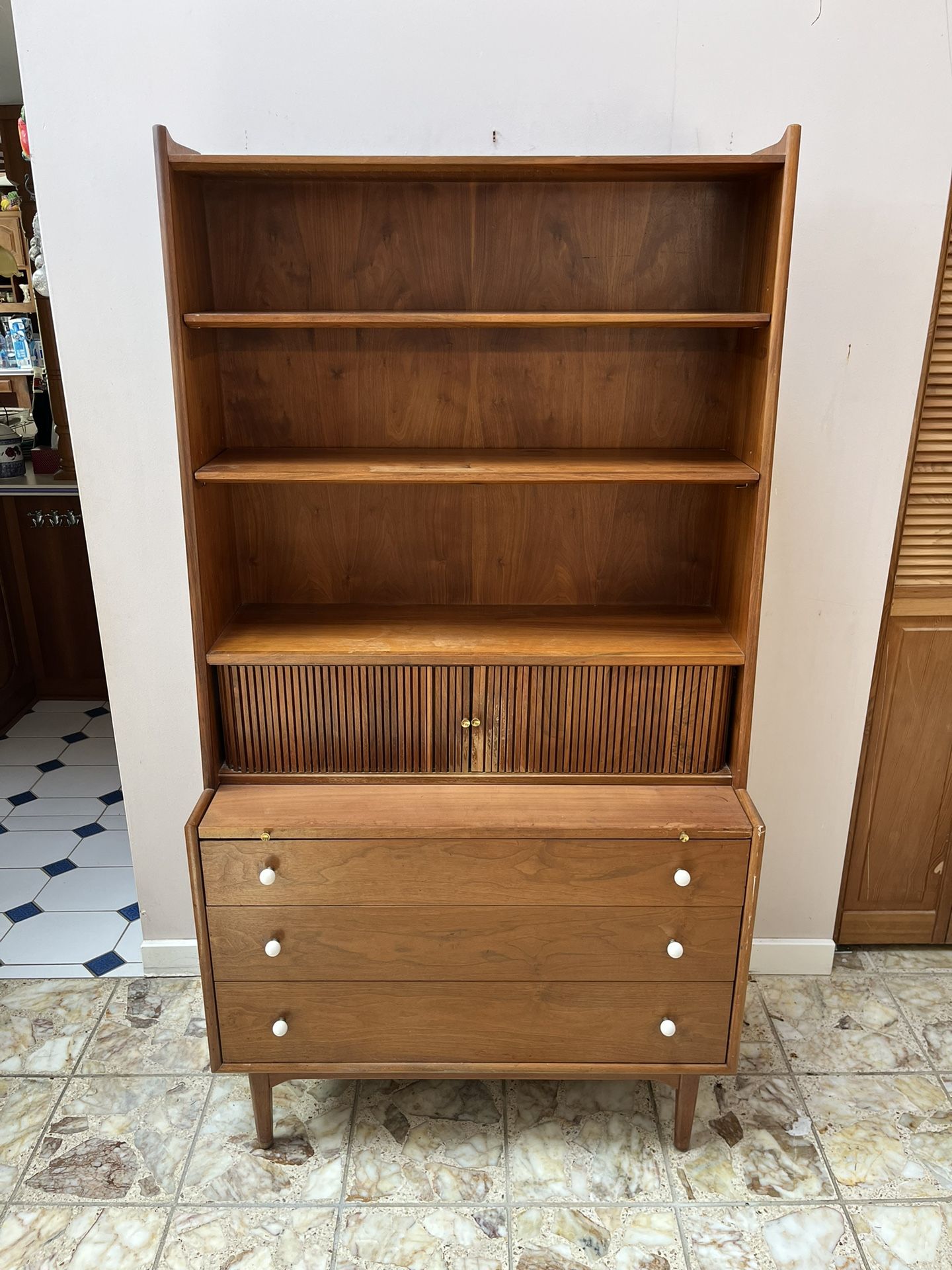 Midcentury Walnut Desk Secretary Circa 1966