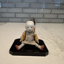 Antique Posable Miniature 4" Bisque Asian Chinese Doll