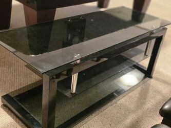 Glass Entertainment System Table
