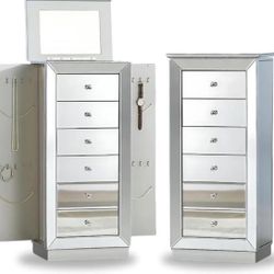 Mirrored Jewelry Box Armoire - Like New 
