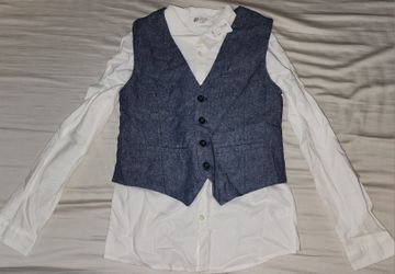 9-10 Boys H&M Top w Vest NEW 