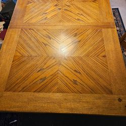 Free solid wood dining room table, 4 chairs, leaf