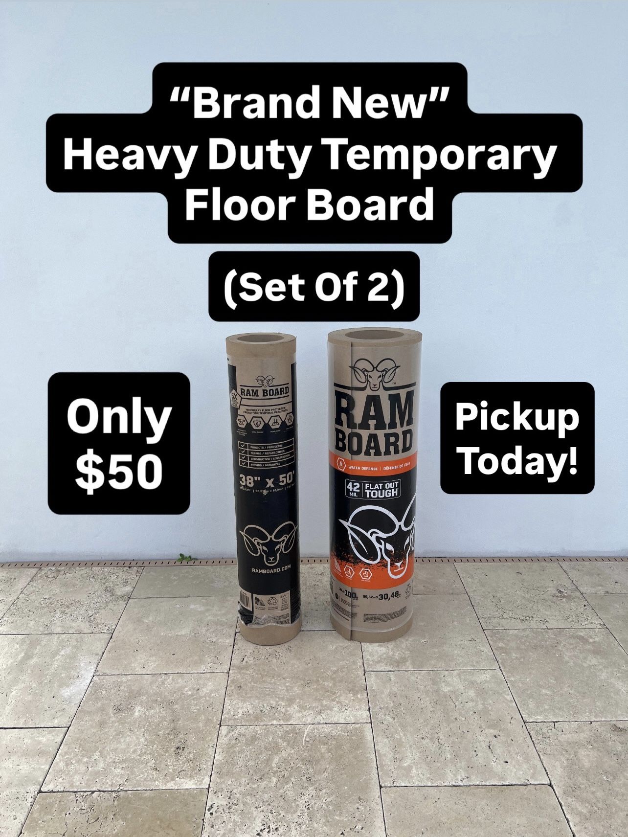 NEW Ram Board Heavy Duty Temporary Floor Protection (Set Of 2) Pickup Today Available