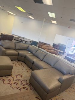 Radley-5 pc leather sectional sofa with removable cushions