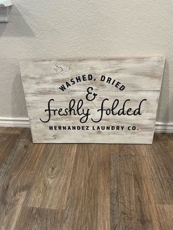 Laundry wooden sign decor