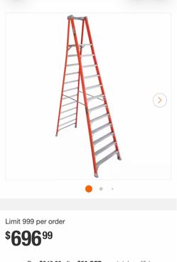 12 ft. Fiberglass WERNER Platform Ladder with 300 lbs. Load Capacity Type IA Duty Rating