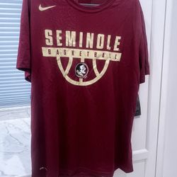 Nike Florida State Seminole FSU Basketball Tee Size Large