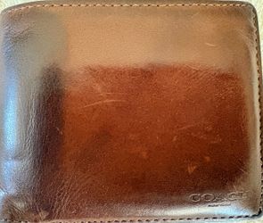Coach men’s Bifold Dark Brown Leather Wallet